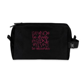 No To Drugs Yes To Drugs - Trousse de toilette en tissu recyclé - noir - Devant