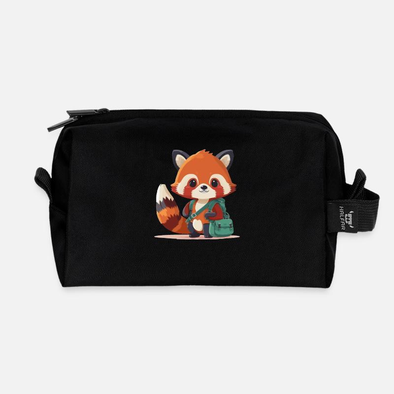 kleiner roter Panda - Recycelte Kulturtasche - Schwarz