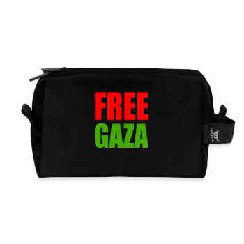 Free gaza - Recycelte Kulturtasche - Schwarz - Vorne
