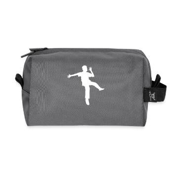 Homme Célébrant Et Dansant Silhouette Cool Fête Fun - Trousse de toilette en tissu recyclé - anthracite - Devant
