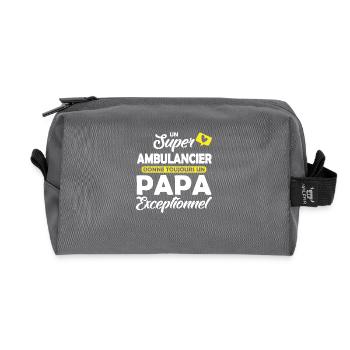 ambulancier et papa / papa exceptionnel - Trousse de toilette en tissu recyclé - anthracite - Devant