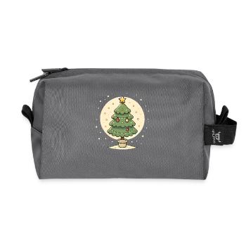 Believe in Magic Christmas Tree Design - Recycled Toiletry Zip Bag - anthracite - Front