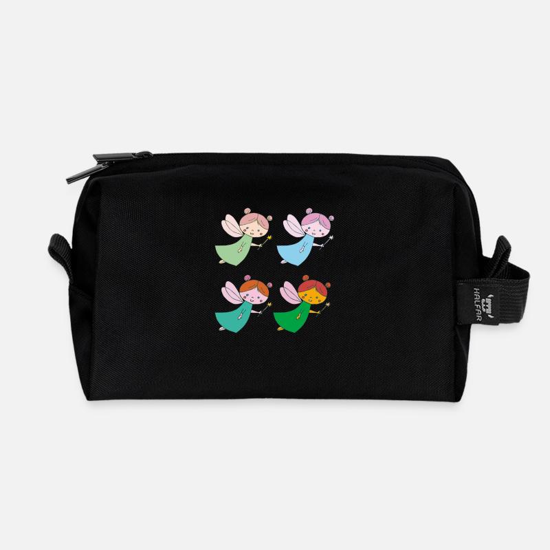 fee 4fach bunt - Recycled Toiletry Zip Bag - black