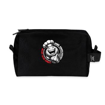 Lachende Knoblauchknolle - nie ohne Knoblauch - Recycelte Kulturtasche - Schwarz - Vorne