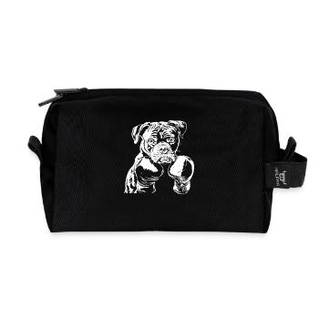 Hund Boxer Kampfsport MMA - Recycelte Kulturtasche - Schwarz - Vorne