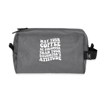May Your Coffee Be Stronger Than Your Daughters - Recycled Toiletry Zip Bag - anthracite - Front