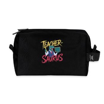 Teacher-saurus 13 - Recycelte Kulturtasche - Schwarz - Vorne