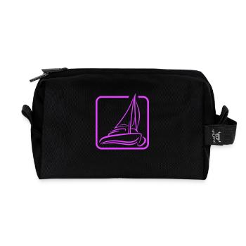 Logo de voile icône carré voilier navire - Trousse de toilette en tissu recyclé - noir - Devant