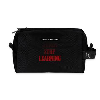Les meilleurs leaders ne cessent jamais d’apprendre - Trousse de toilette en tissu recyclé - noir - Devant
