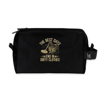 Finding traces of the past - Recycled Toiletry Zip Bag - black - Front