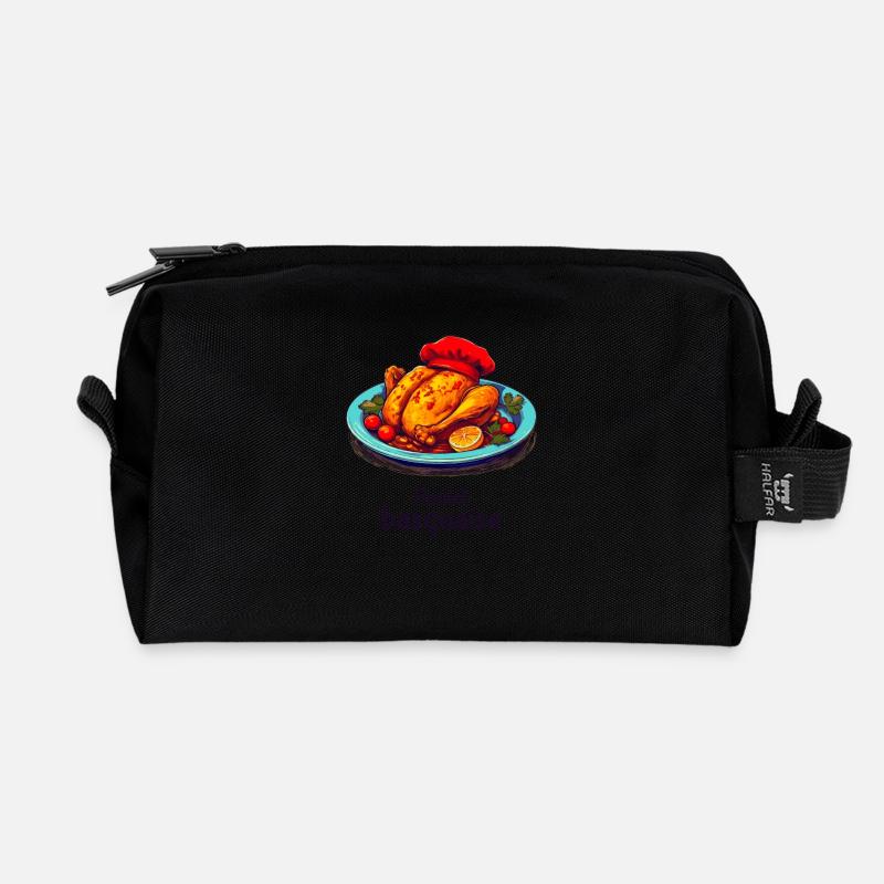 Poulet Basquaise - Dunkler Text - Recycelte Kulturtasche - Schwarz