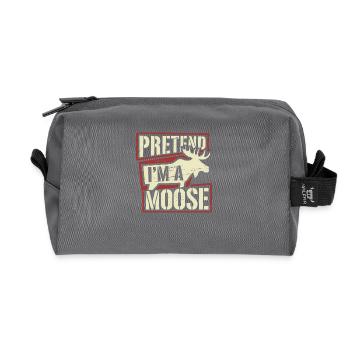Moose love with wit - Recycled Toiletry Zip Bag - anthracite - Front