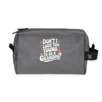 Papy Grand-père Famille Fête des pères - Trousse de toilette en tissu recyclé - anthracite - Devant