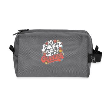 Papy Grand-père Famille Fête des pères - Trousse de toilette en tissu recyclé - anthracite - Devant