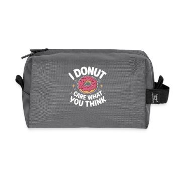 Donut Donuts Süßigkeiten Bagel - Recycelte Kulturtasche - Anthrazit - Vorne