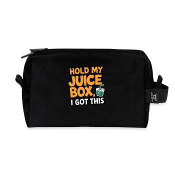 Hold My Juice Box, I Got This - Recycled Toiletry Zip Bag - black - Front