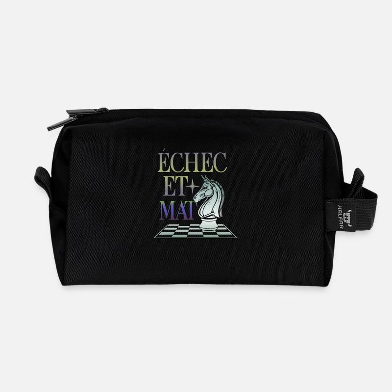 Echec et Mat - Trousse de toilette en tissu recyclé - noir