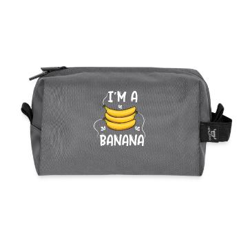 I'm a Banana – Lustiges und einzigartiges Bananenmotiv - Recycelte Kulturtasche - Anthrazit - Vorne