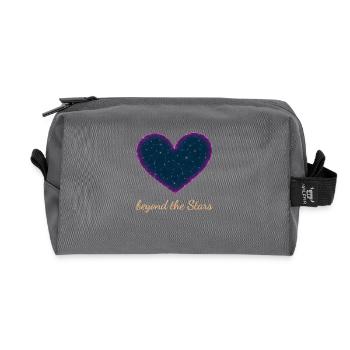 Love Beyond the Stars Heart Design - Recycled Toiletry Zip Bag - anthracite - Front