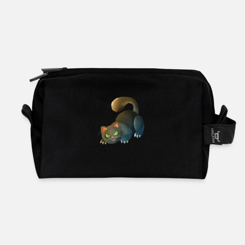 Cat 5 - Recycled Toiletry Zip Bag - black
