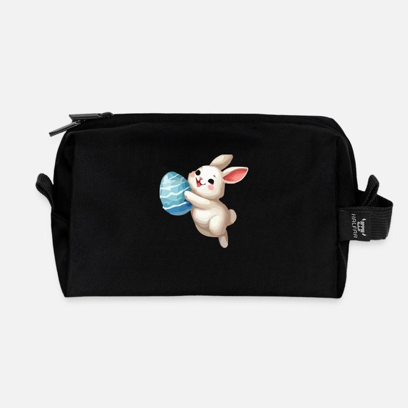 hase kaninchen osterhase - Recycelte Kulturtasche - Schwarz