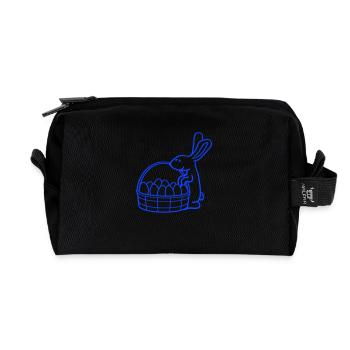 Hase Korb Ostereier suchen Osterhase bunte Eier - Recycelte Kulturtasche - Schwarz - Vorne