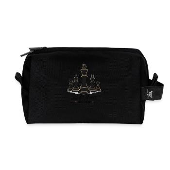Chess small moves Big WIN - Recycled Toiletry Zip Bag - black - Front