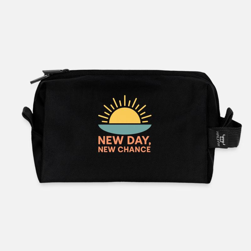 New Day New Chance - Recycelte Kulturtasche - Schwarz