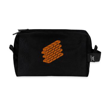 Brick wall - Recycled Toiletry Zip Bag - black - Front