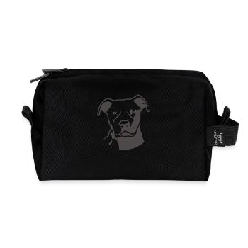 pitbull_head_front - Trousse de toilette en tissu recyclé - noir - Devant