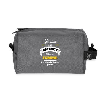 retraite homme humour - Trousse de toilette en tissu recyclé - anthracite - Devant