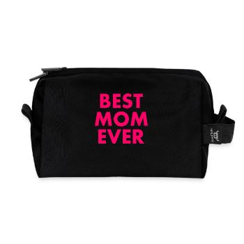 Best mom ever - Recycelte Kulturtasche - Schwarz - Vorne