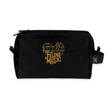 Les chats et la musique, j’adore mon chat et la musique. - Trousse de toilette en tissu recyclé - noir - Devant