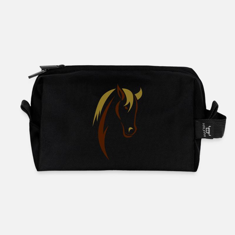 horse 3 - Recycelte Kulturtasche - Schwarz