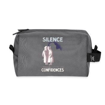 SiLENCE.. on vous écoute! (Style 1) - Trousse de toilette en tissu recyclé - anthracite - Devant
