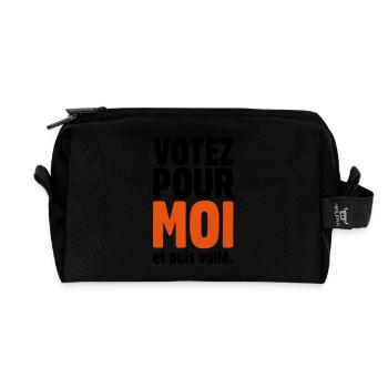 Votez pour moi ! - Trousse de toilette en tissu recyclé - noir - Devant