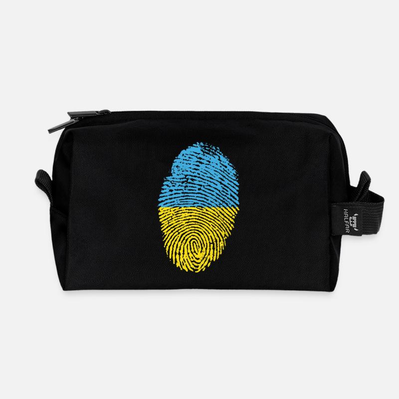 Fingerprint - Ukraine - Recycled Toiletry Zip Bag - black
