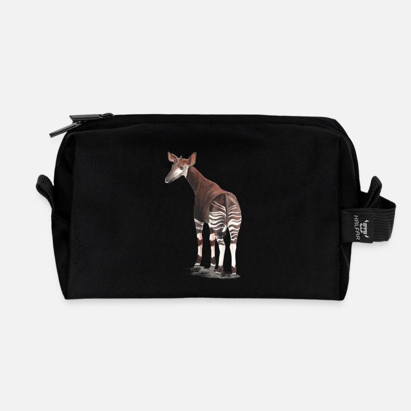 Okapi - Recycelte Kulturtasche - Schwarz