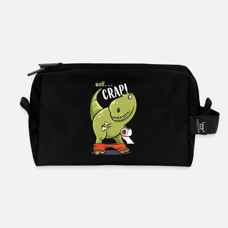 Dinosaurier Toilette lustig T-Rex Geschenk Geburt - Recycelte Kulturtasche - Schwarz