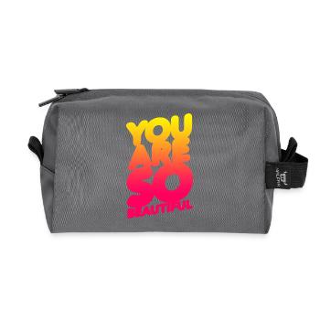 You are so beautiful (gradation) - Recycled Toiletry Zip Bag - anthracite - Front