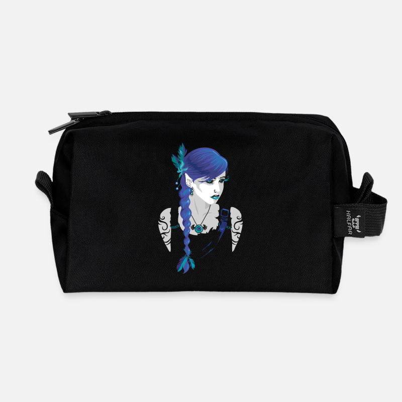 Dark elve - Recycled Toiletry Zip Bag - black