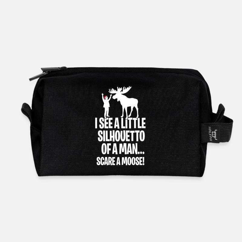 Weihnachten Sehe ich ein kleines Silhouetto eines Mannes Rock - Recycelte Kulturtasche - Schwarz