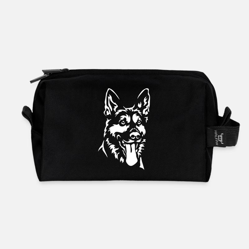 Deutscher Schäferhund Kopf - Recycelte Kulturtasche - Schwarz