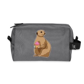 Erdmännchen Muffin - Recycelte Kulturtasche - Anthrazit - Vorne