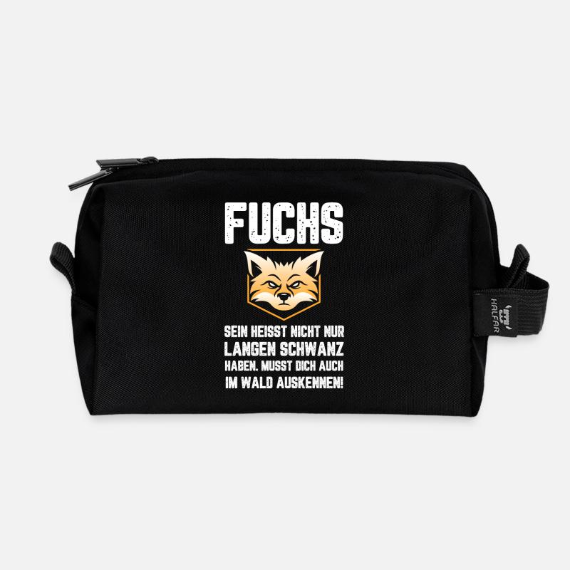 Fuchs Lustiger witziges Spruch - Recycelte Kulturtasche - Schwarz