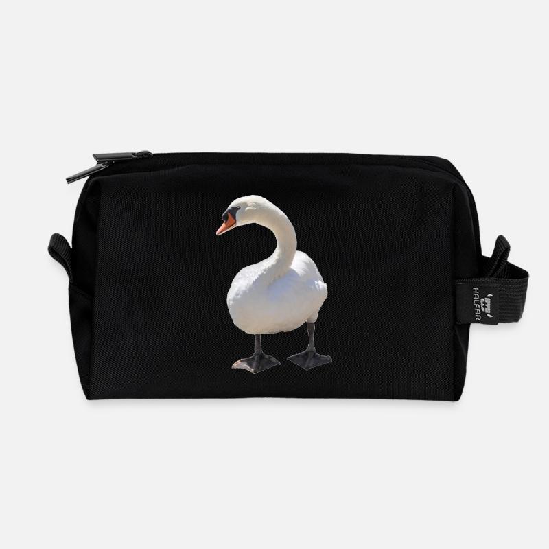 Schwan - Recycelte Kulturtasche - Schwarz