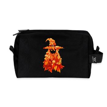 Spooky witch in autumn Halloween - Recycled Toiletry Zip Bag - black - Front