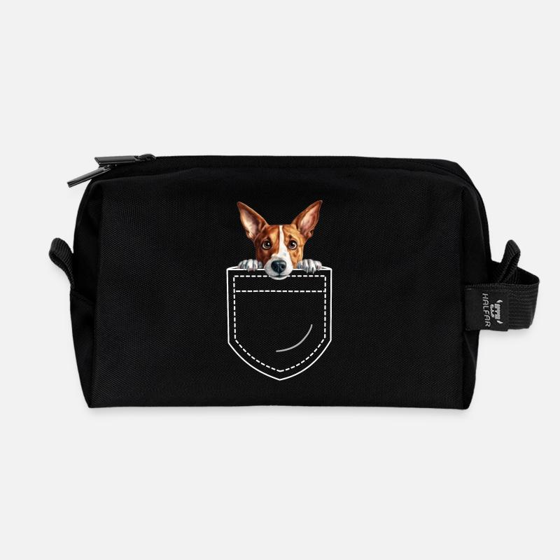 Hund Basenji - Recycelte Kulturtasche - Schwarz