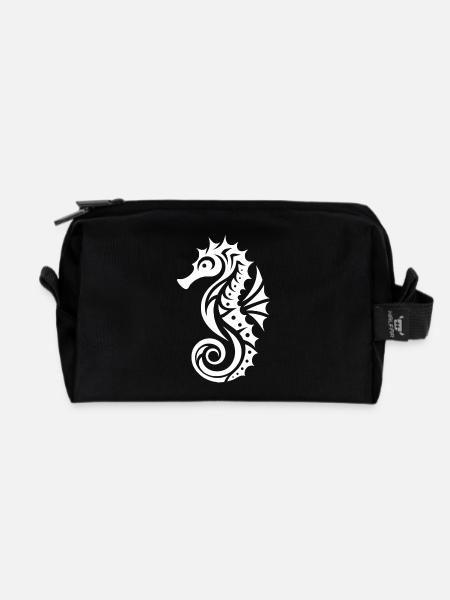 Wasser Schwimmtraining Cooles Seepferdchen - Recycelte Kulturtasche - Schwarz