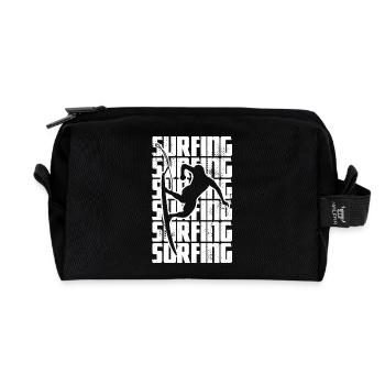 Surfing - Recycled Toiletry Zip Bag - black - Front